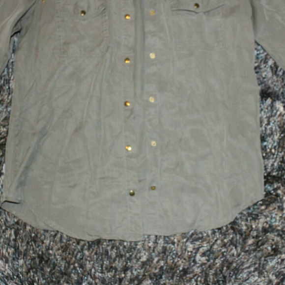 Forever 21 Studded Green Button Up XS - Picture 3 of 8